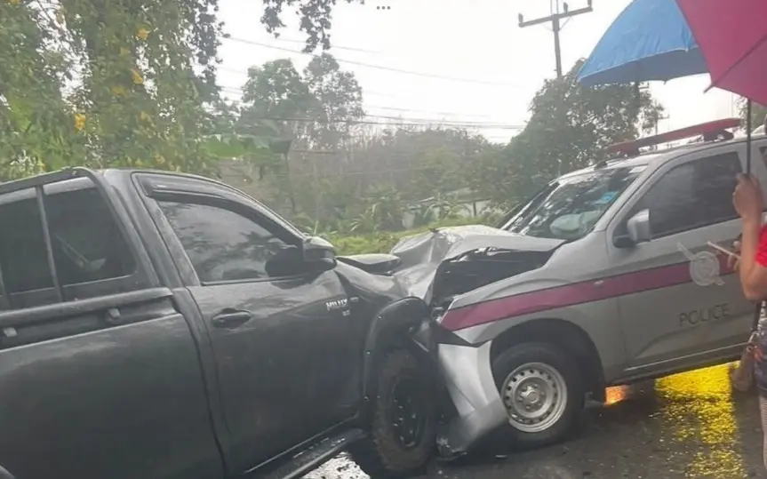 Festnahme geht schief in Nakhon Si Thammarat: Vier Verletzte nach Zusammenstoß mit Polizeifahrzeug
