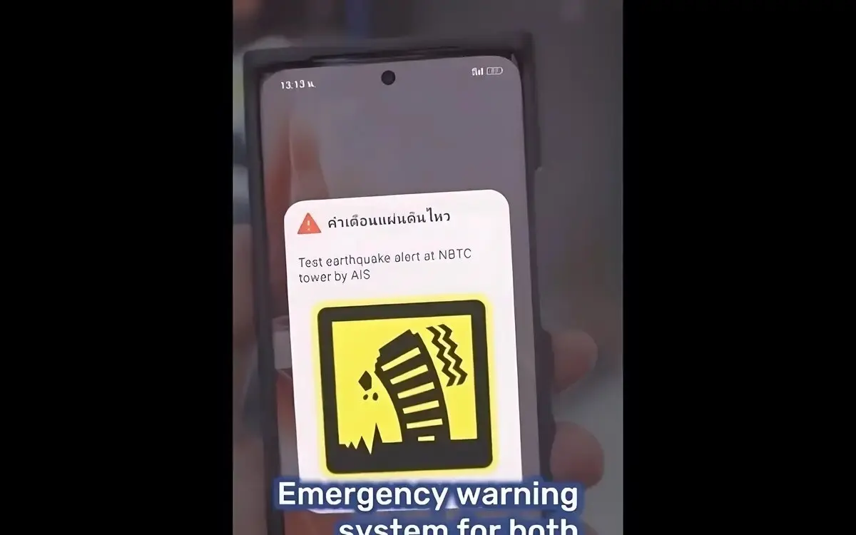 Fünfsprachiges mobilfunkgestütztes Notfallwarnsystem in Thailand