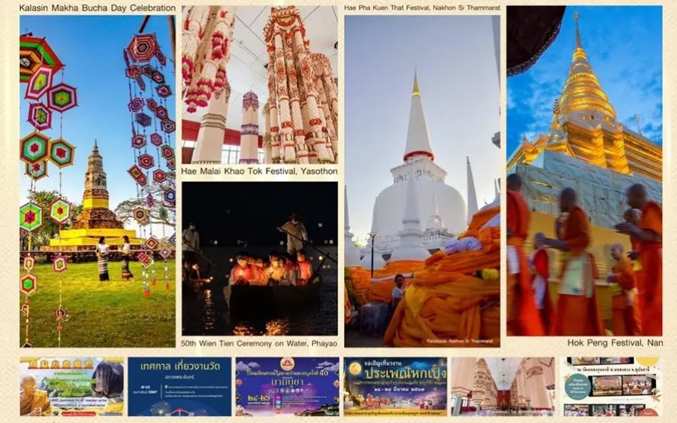 Makha Bucha Day und Festivals in thailändischen Tempeln im Februar – März
