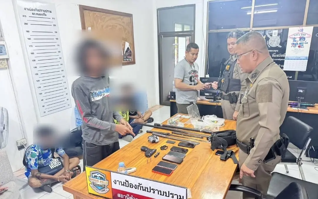 Pattaya: Sechs Teenager festgenommen – 16-jähriger Junge mit selbstgebauter Waffe