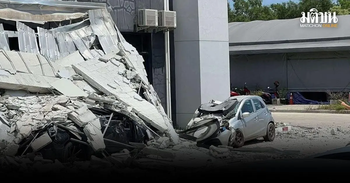 Schockmoment in Chonburi – Mauer fällt plötzlich auf Parkplatz