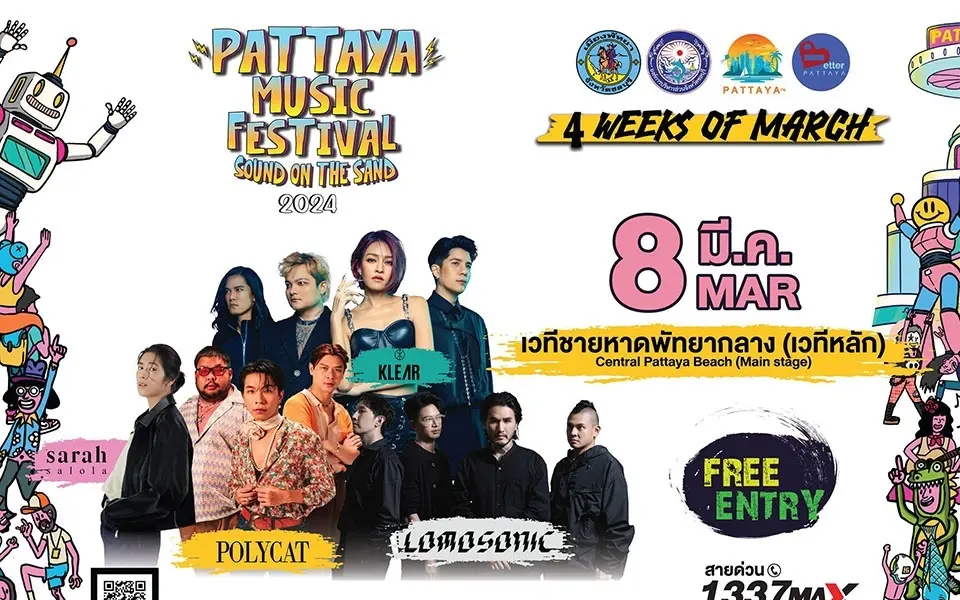 Verkehrshinweise und ‚Pattaya Music Festival 2024‘ Highlights für den 8-9 März