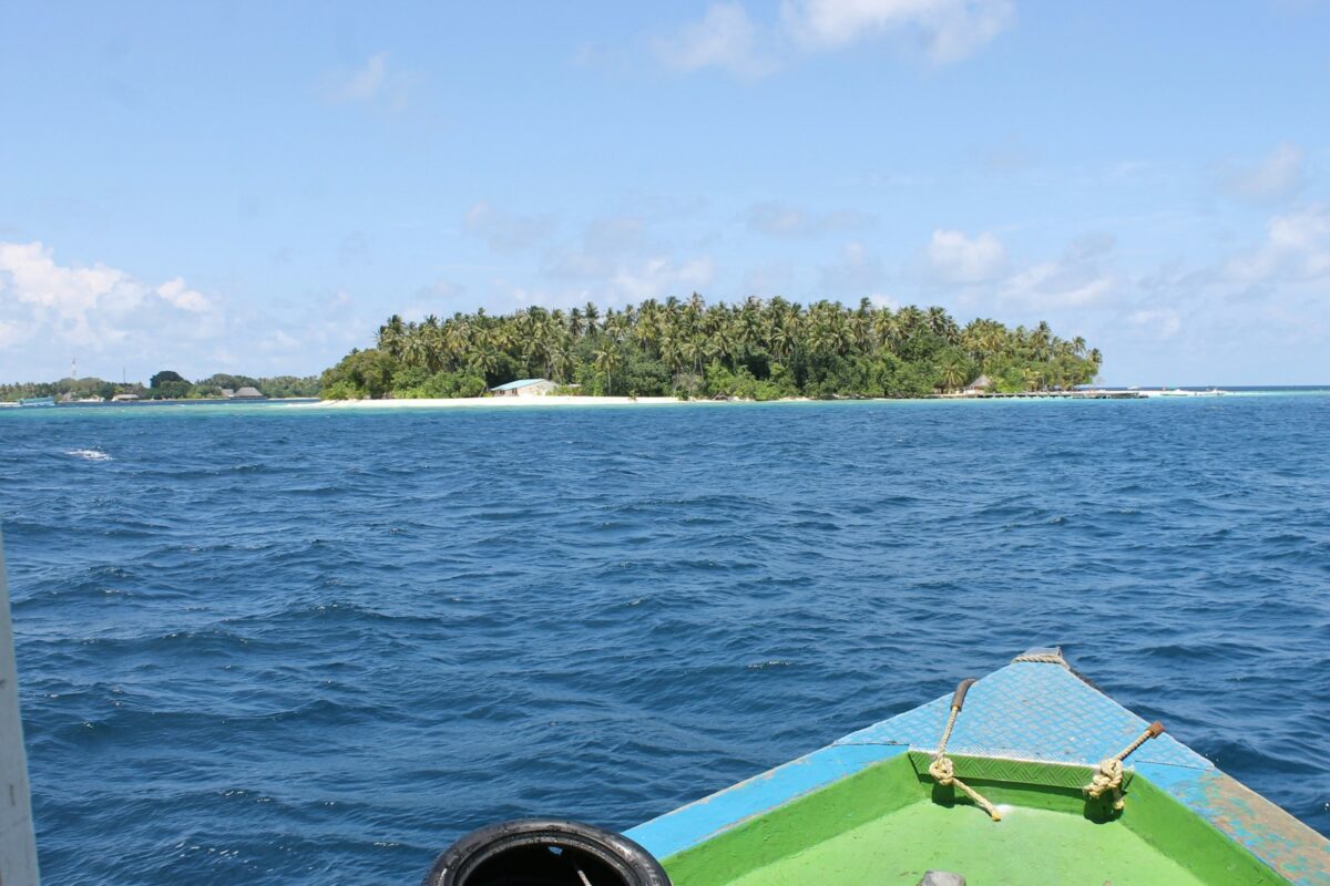 a small island in the middle of a body of water