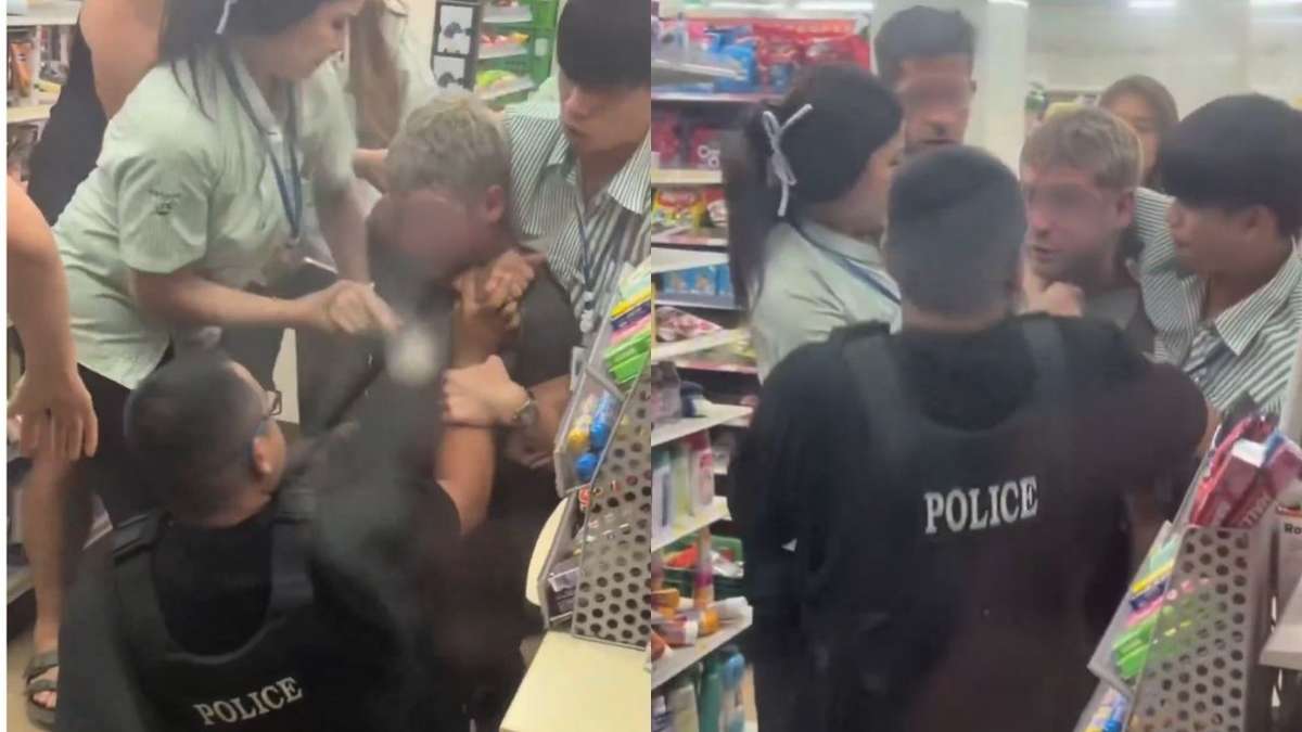 Britischer Tourist attackiert Polizeibeamten im Laden (Video)