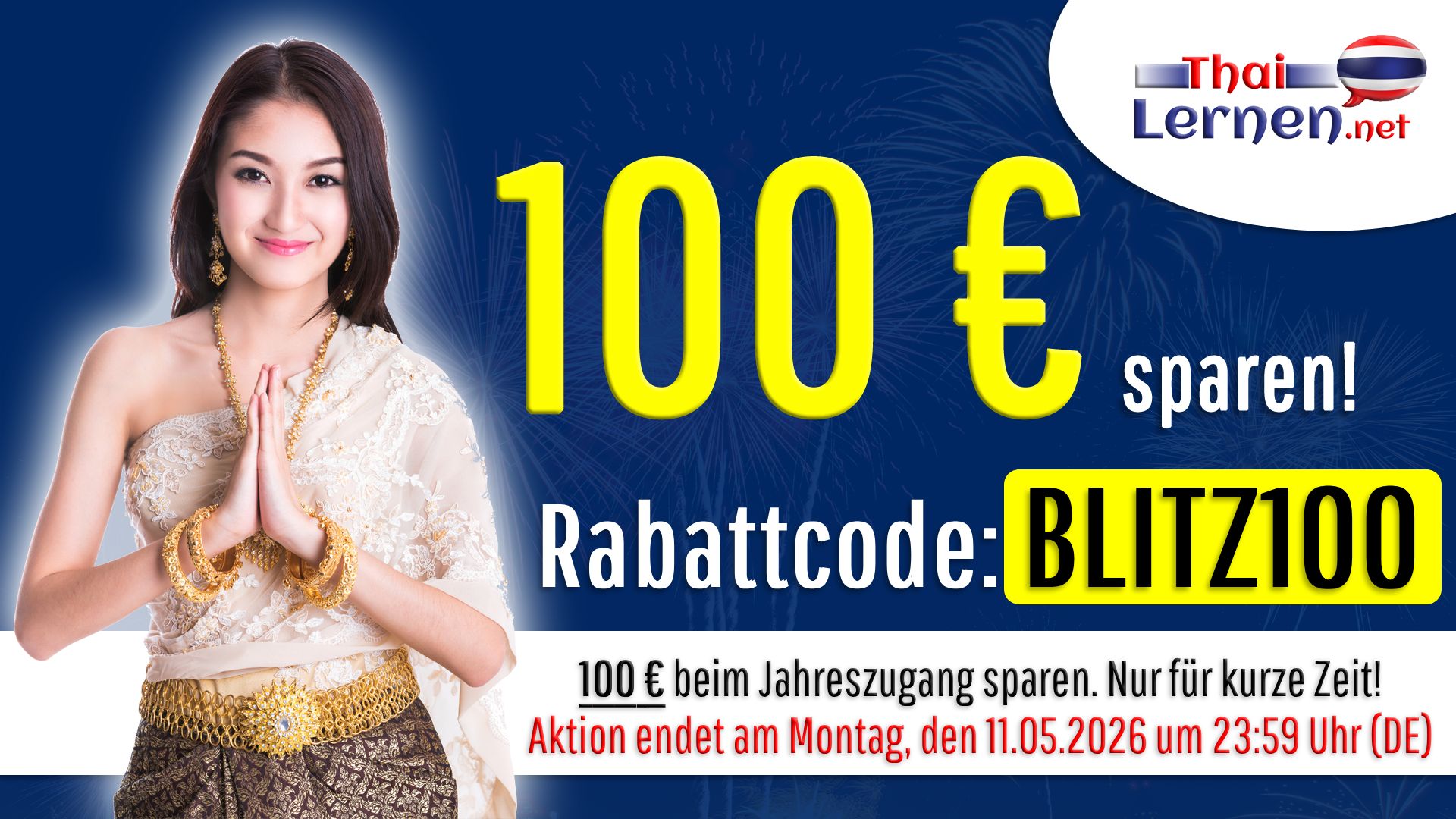 100 € Rabatt auf den Jahreszugang bei ThaiLernen.net!