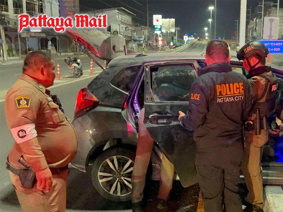 Pattaya Fahrer rast im Ketamin Rausch gegen Sperre