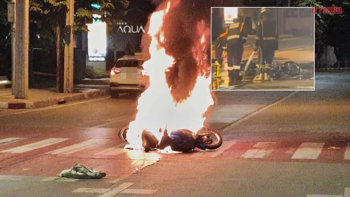 Hund rennt auf Straße: Motorrad geht nach Unfall in Flammen auf