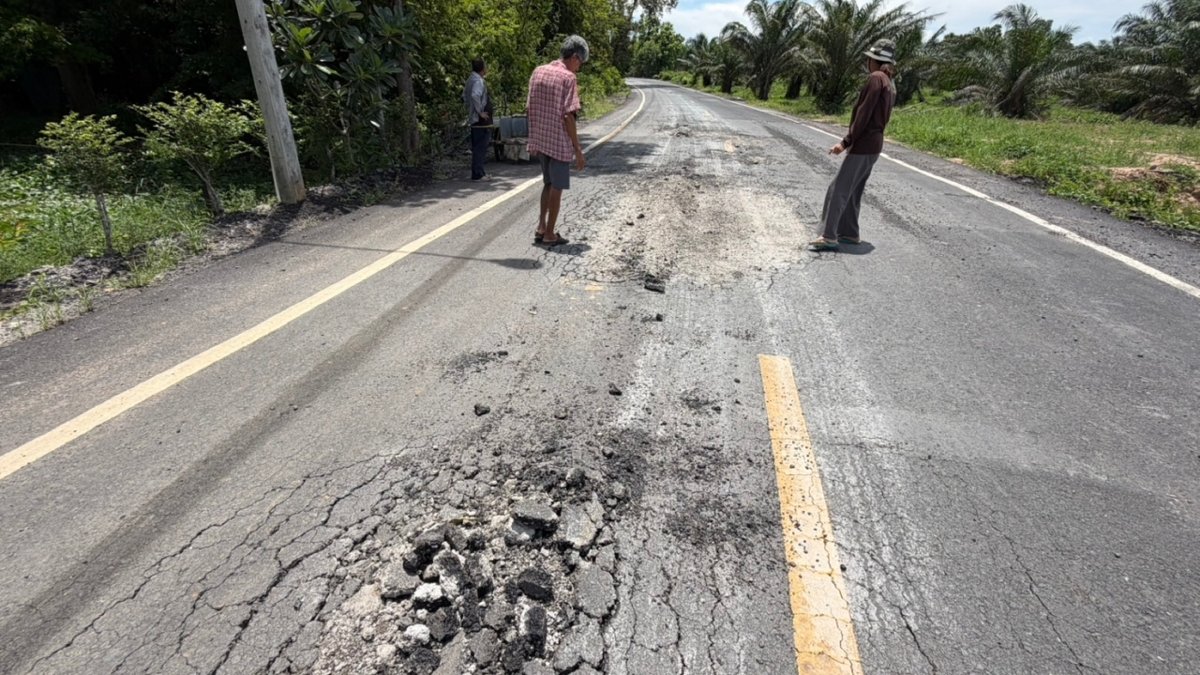 Skandal in Chachoengsao: 12-Millionen-Baht-Straße schon wieder Schrott