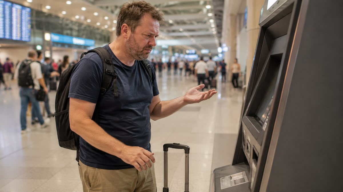 Brief verpasst, Konto gesperrt: Kein Geld am Flughafen-Automaten