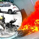 Drama in Pattaya: Roller geht während der Fahrt in Flammen auf