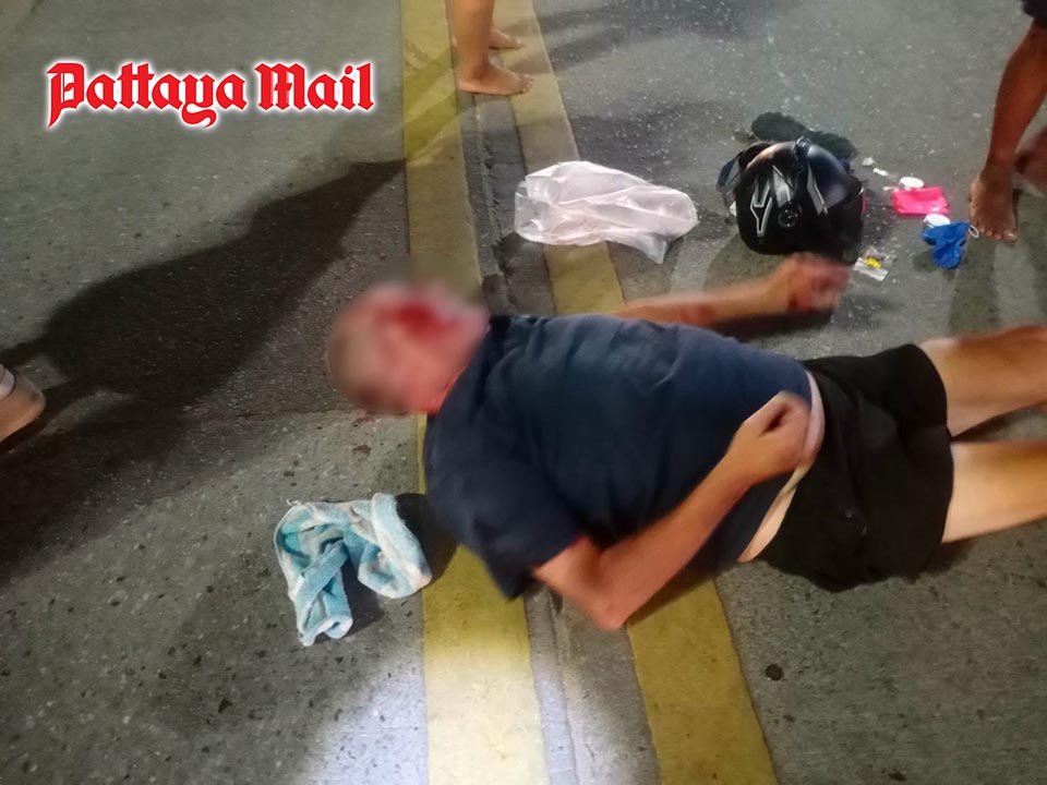 Motorradunfall in Jomtien: Tourist stürzt bei Pattaya-Strandstraße