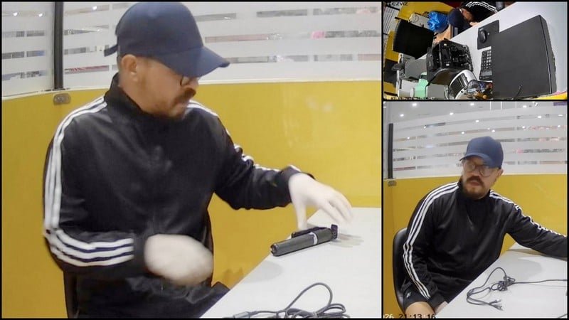 Dieb mit Fake-Bart stiehlt über 600.000 Baht aus Geldwechsel-Stube