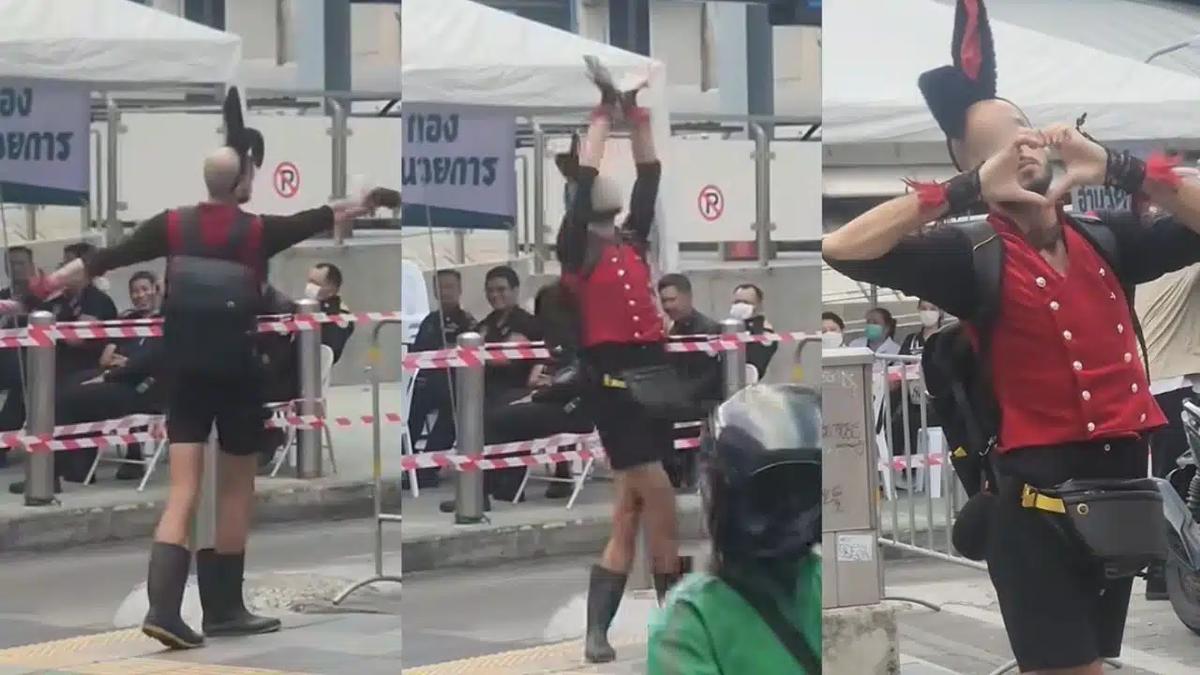 Irre Szenen in Bangkok: Ausländer tanzt vor ausgebranntem Club (Video)