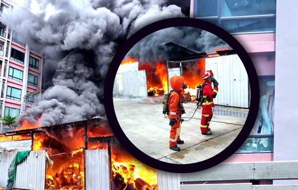 Feuer vernichtet Lager - Hotelgäste evakuiert