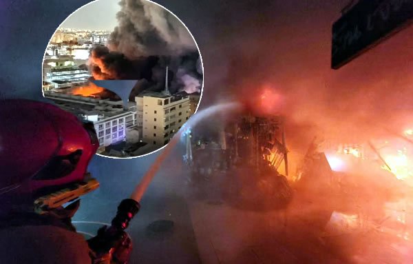 Bangkok: Einsturz und Explosionen bei Großbrand (Video)
