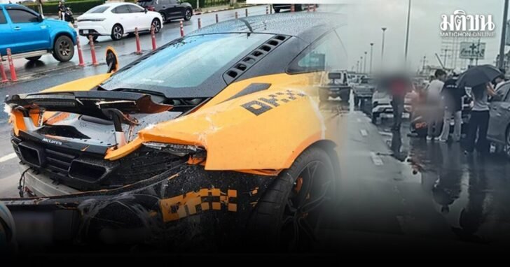 Supersportwagen bei Auffahrunfall beschädigt